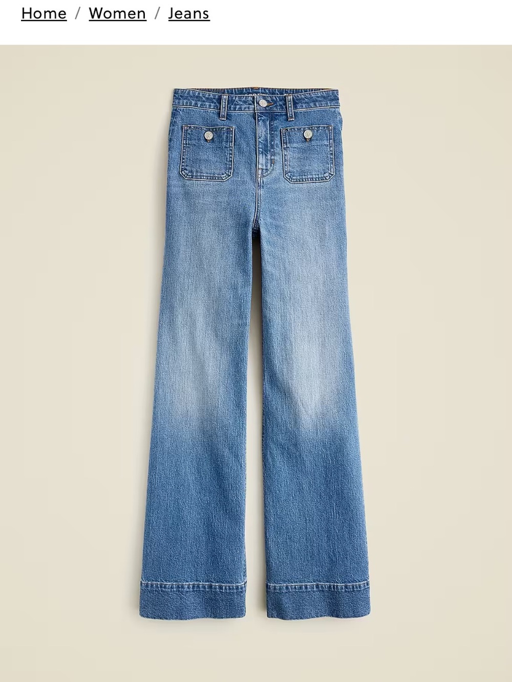 J. Crew NWT High-rise Sailor denim trouser in 1996 semi-stretch